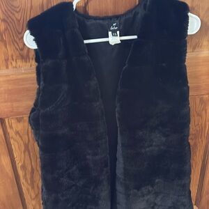 Echo Black Faux Fur Vest